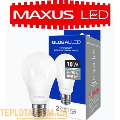 Світлодіодна лампа Maxus LED Global A60 10W 4100K 220V E27 AL 