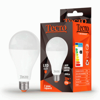Світлодіодна лампа Tecro LED A80 20W E27 4000K (TL-A80-20W-4K-E27) 