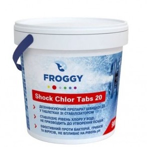 FROGGY Shock Chlor Tabs 20 Т0140 (Фрогги, для дезинфекции, 0,9 кг) 
