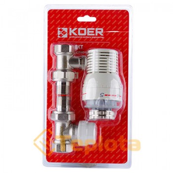  Koer Комплект для підключення радіатора (прямий) з термоголовкой, арт. KR2659 