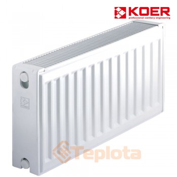  Радіатор сталевий Koer 22x300x1100S (1404 Вт, 19кг, бічне підкл.), арт. RAD074 