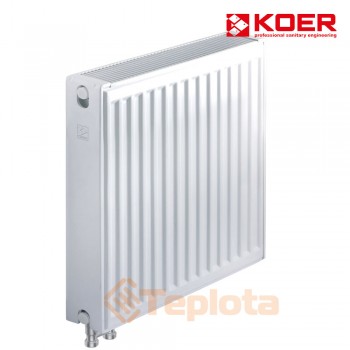  Радіатор сталевий Koer 22x500x400B (772 Вт, 12,34кг, нижнє підкл.,  з термоклапаном), арт. RAD082 