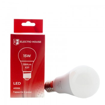 Світлодіодна лампа LED лампа А65  E27  15 Вт  4100К Electro House EH-LMP-1401 