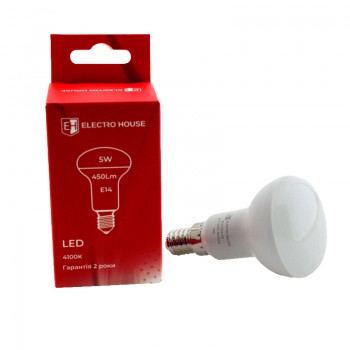Світлодіодна лампа LED лампа Рефлекторна R50  E14  5 Вт  4100К Electro House EH-LMP-R50 