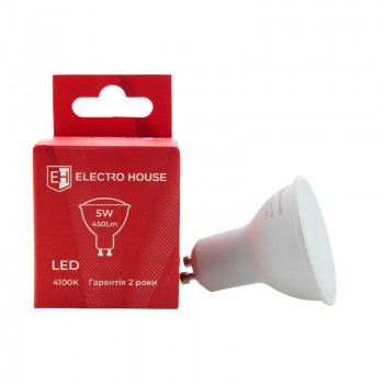 Світлодіодна лампа LED лампа GU10  5 Вт  4100К Electro House EH-LMPT-1263 