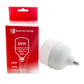 Світлодіодна лампа LED лампа T140 E27  50 Вт 4100К Electro House EH-LMP-1303 
