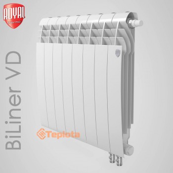  Радіатор біметалевий Royal Thermo Biliner 500 VD Bianco Traffico (білий) 8 секцій з нижнім підключенням 