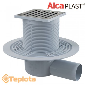  Alcaplast Зливний трап APV103 105х105/50 мм, решітка з нержавіючої сталі, мокрий гідрозатвор 