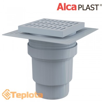  Alcaplast Зливний трап APV11 150х150/110 мм, решітка з поліпропілену, мокрий гідрозатвор 