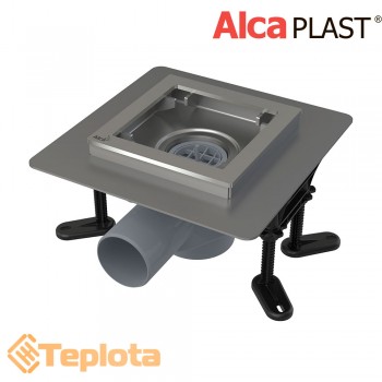  Alcaplast Зливний трап APV130 з нержавіючої сталі 130×130мм, без решітки, сифон з мокрим гідрозатвором 