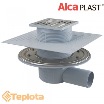  Alcaplast Зливний трап APV1324 105х105/50 мм, решітка з нержавіючої сталі, комбінований гідрозатвор 