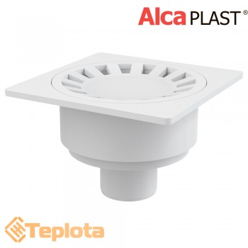  Alcaplast Зливний трап APV16 150х150/50 мм, білий, решітка з пластику, мокрий гідрозатвор 