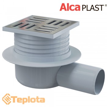  Alcaplast Зливний трап APV26 105х105/50 мм, решітка з нержавіючої сталі, низький, мокрий гідрозатвор 