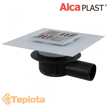  Alcaplast Зливний трап APV26C 105х105/50 мм, решітка з нержавіючої сталі, низький, сухий гідрозатвор 