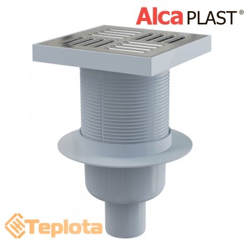  Alcaplast Зливний трап APV6411 150х150/50 мм, решітка з нержавіючої сталі, мокрий гідрозатвор 