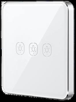  438031 Розумна сенсорна кнопка-вимикач Tervix Pro Line ZigBee Touch Switch (3 клавіші), на батар. 
