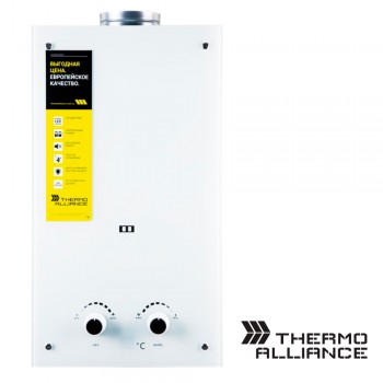  Газова колонка димохідна Thermo Alliance JSD20-10GE 10 л скло (біле) 