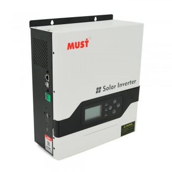  Гiбрiдне ДБЖ MUST PV18-3024VPM, 3000W, 24V, ток заряда 20 / 30A, 160-275V, MPPT (60А, 100-145 Vdc) 