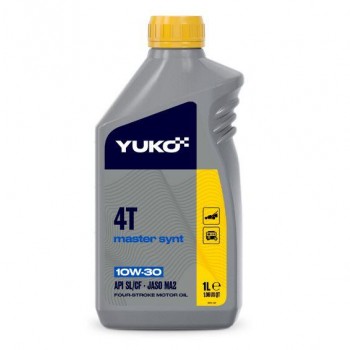  Олія для чотиритактних бензинових (дизельних) двигунів малої мототехніки YUKO Master Synt 4T 10W-30 API SL / CF, каністра 1л, PE (15574) 