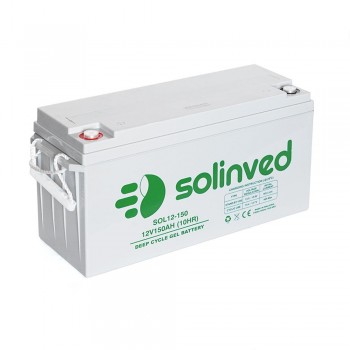  Акумуляторна батарея SOLINVED 150-12 GEL 12V 150 Ah (483 x 170 x 238), 43.6 kg Grey Q1 / 48 (SLG150-12)+ подарунок  Безкоштовна доставка   