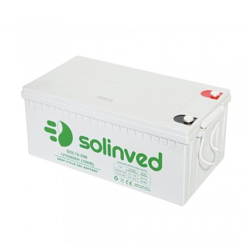  Акумуляторна батарея SOLINVED 200-12 GEL 12V 200 Ah (522 x 240 x 224), 60.3 kg Grey Q1 / 48 (SLG200-12)+ подарунок  Безкоштовна доставка   