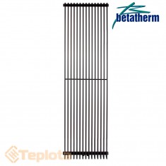  Вертикальний радіатор Betatherm Metrum BM6 1800x465, чорний (дизайнерський радіатор) 