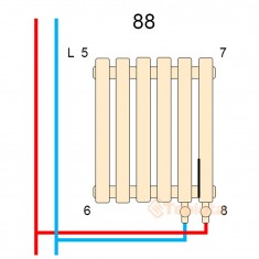  Betatherm Дизайнерський трубчастий радіатор Quantum 500мм/845мм (Білий (Ral 9016M)) 