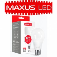 Світлодіодна лампа Светодиодная лампа  MAXUS LED A60 10W 4100K 220V E27 (1-LED-562) 