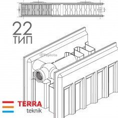  Радіатор сталевий TERRA teknik 22 500x1400 