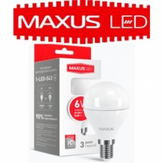 Світлодіодна лампа Светодиодная лампа  MAXUS LED G45 6W 3000K 220V E14 (1-LED-543) 