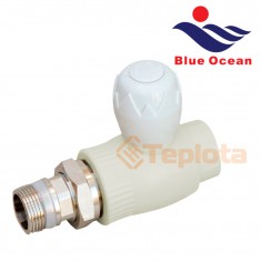  BLUE OCEAN Прямоточний шаровий кран із PPR для систем опалення (радіаторний) 25x3/4” 