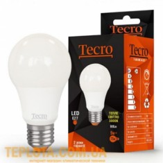Світлодіодна лампа Tecro LED A60 9W E27 3000K (T-A60-9W-3K-E27) 