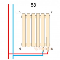  Betatherm Дизайнерський трубчастий радіатор Praktikum 500мм/1223мм (Білий (Ral 9016M)) 