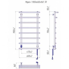  Сушарка для рушників (рушникосушарка) електрична Mario Маріо-І 1100х630/160 TR K 