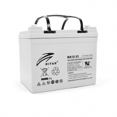  Акумуляторна батарея AGM RITAR RA12-33, Gray Case, 12V 33.0Ah ( 195 x 130 x155 (168) ) Q1 