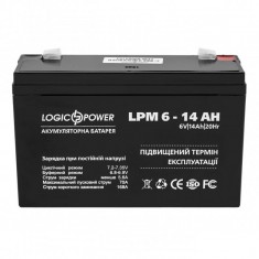 Акумуляторна батарея LogicPower LPM 6V 14AH (LPM 6 - 14 AH) AGM 