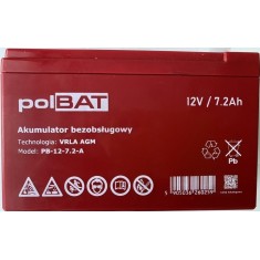  Акумуляторна батарея PolBAT 12V 7.2AH (PB-12-7,2-A) AGM 