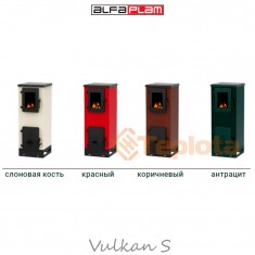  Дров'яна піч - камін Alfa-Plam Vulkan S 4 кВт коричнева 