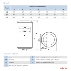  Водонагрівач побутовий електричний Round VMR 50 (1500W) 