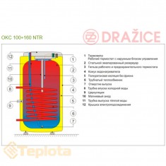  Бойлер непрямого нагріву Drazice OKC 100 NTR art. 1108708101 