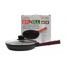  Brizoll O2035-P2-C Сковорода чавунна з кришкою Optima-Bordo 200 х 35 мм 
