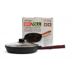  Brizoll O2440-P2-C Сковорода чавунна з кришкою Optima-Bordo 240 х 40 мм 