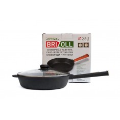  Brizoll O2660-P1-C Сковорода чавунна з кришкою Optima-Black 260 х 60 мм 