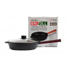 Brizoll O2660-P2-C Сковорода чавунна з кришкою Optima-Bordo 260 х 60 мм 