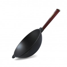  Brizoll W24HP2 Сковорода чавунна з дерев`яною ручкою Бордо WOK 2,2 л 