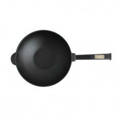  Brizoll W26HP1-1 Сковорода чавунна з дерев`яною ручкою Black та чавунною кришкою WOK 2,8 л 