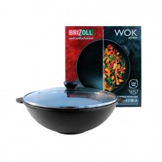  Brizoll W30-6 Чавунна сковорода WOK з кришкою 4,7 л 