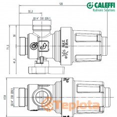  Caleffi XS® - Магнітний фільтр - дешламатор для встановлення під котлом 545900 Ø3/4