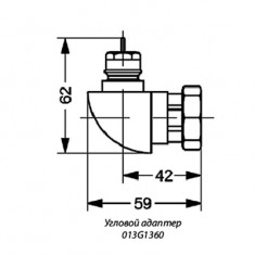  Danfoss Кутовий адаптер с М30х1,5 на RA (013G1360) 