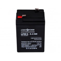  Акумуляторна батарея LogicPower LPM 6V 5.2AH (LPM 6 - 5.2 AH) AGM 